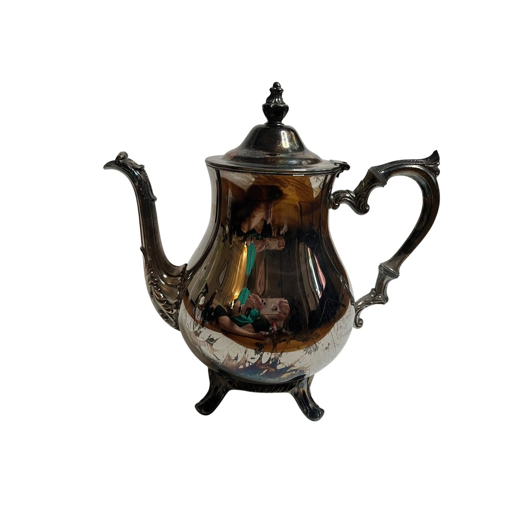 Vintage Wm A. Rogers Silver Plated Coffee Pot Teapot Ornate Details New with Tag